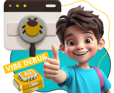Тестирование & Vibe Debug. Охотники за багами - КИБЕРшкола программирования для детей, компьютерные курсы для школьников, начинающих и подростков - KIBERone г. Зеленоградск