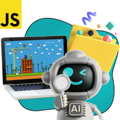 Язык программирования JavaScript + AI. Проектное обучение + геймификация + AI-помощники - КИБЕРшкола программирования для детей, компьютерные курсы для школьников, начинающих и подростков - KIBERone г. Зеленоградск